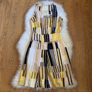 Maeve Otta Geometric Pleated Sleeveless Dress 0